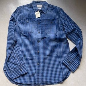 NWT- Men’s Blue & Black Button Down